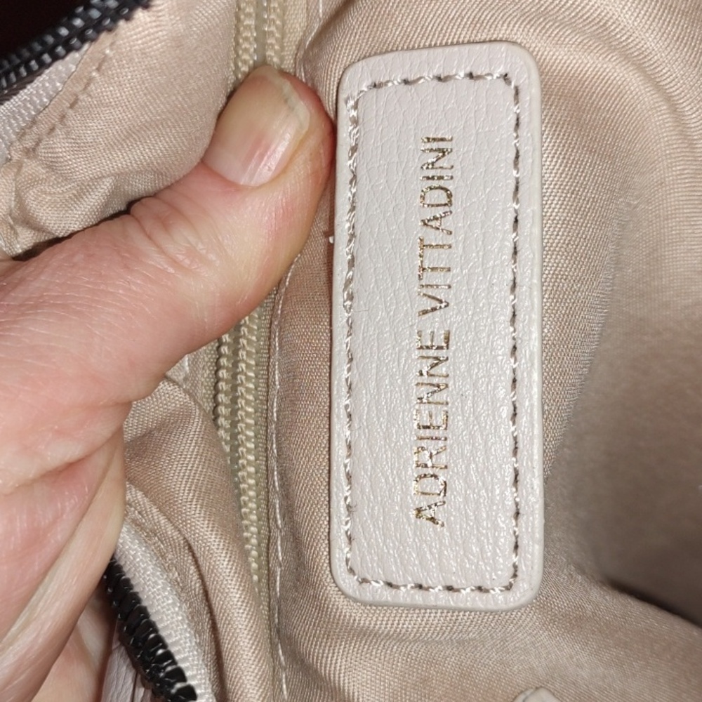 Adrienne Vittadini NWT taupe vegan leather shoulder/crossbody bag $190 retail - Picture 11 of 16